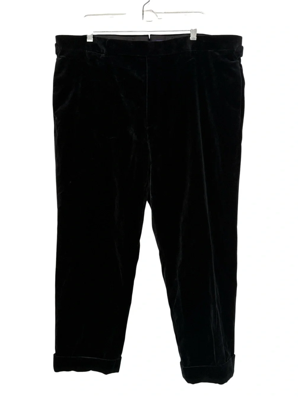 Ralph Lauren Purple Label Black Velvet Pants Men’s Size 40 Italy Cuffed Luxury